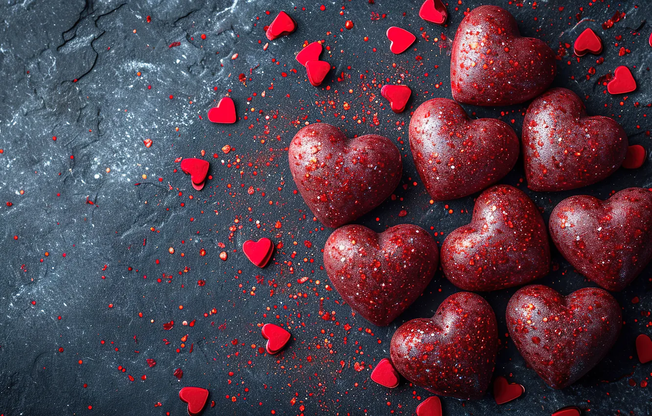 Photo wallpaper love, background, romance, heart, hearts, red, love, Valentine's day