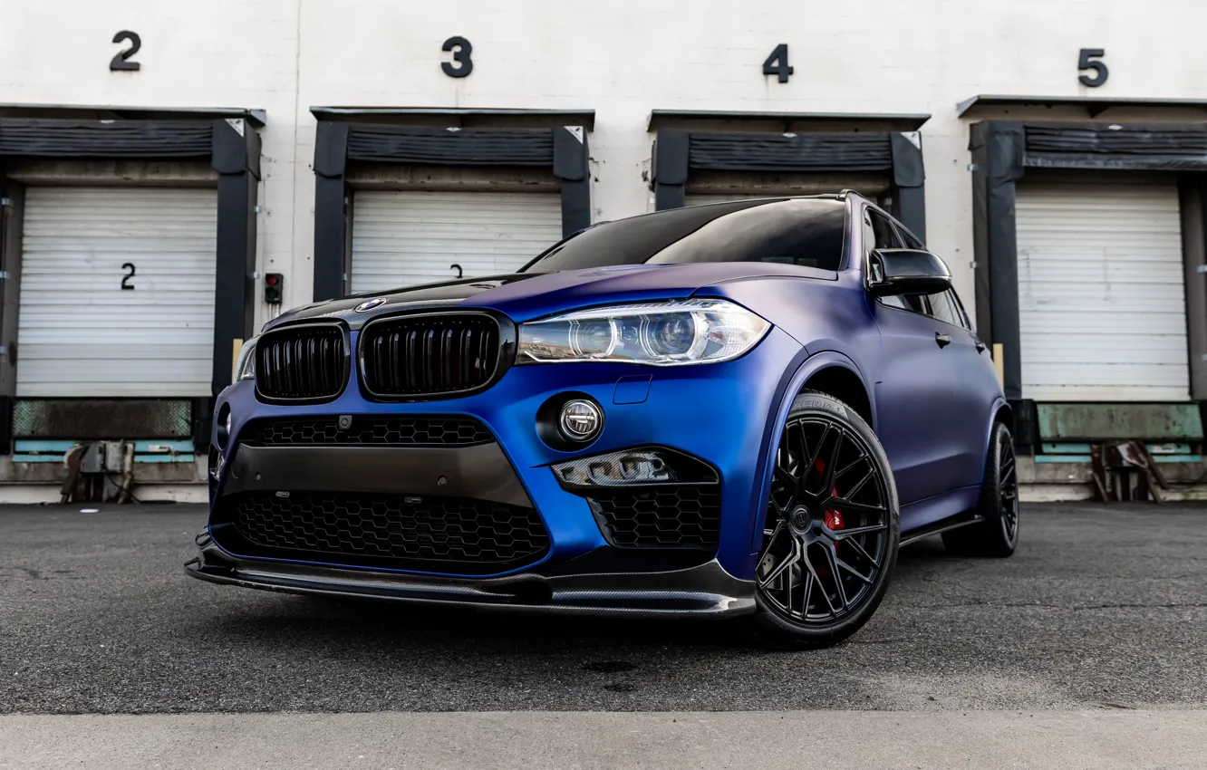 Photo wallpaper BMW, blue, X5M, Wheels, BMW X5M