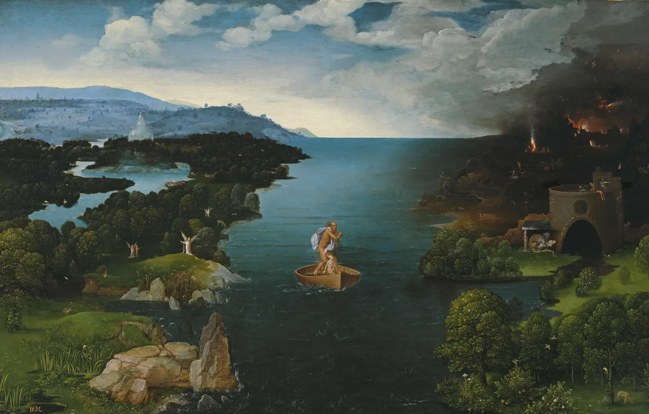 Photo wallpaper Joachim Patinir, Joachim Of Patinir, Crossing to the Underworld