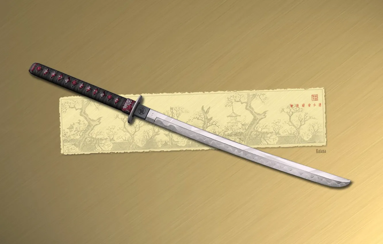Photo wallpaper figure, sword, katana