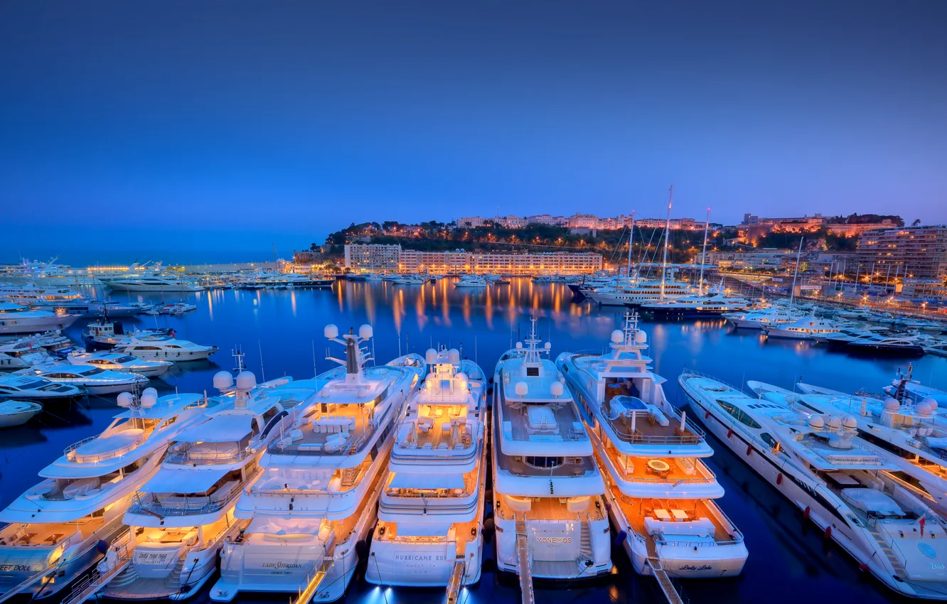 Photo wallpaper yachts, port, Monaco