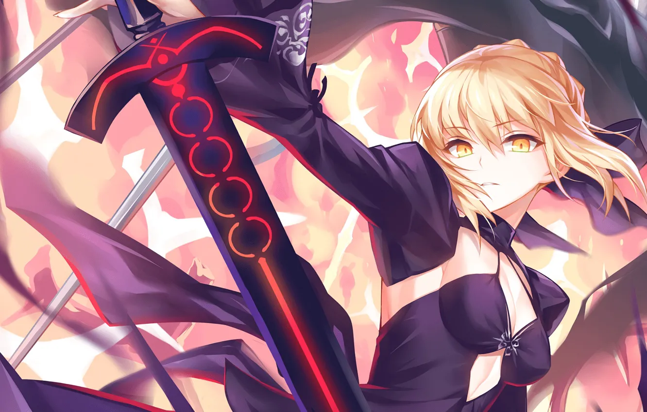 Photo wallpaper girl, anime, art, saber, His, Artoria Pendragon, fate stay, Alter