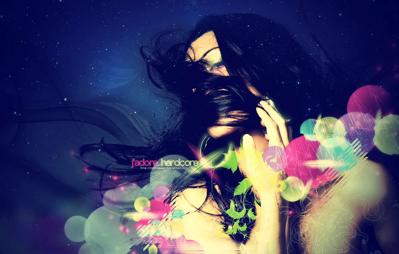 Photo wallpaper girl, movement, hair