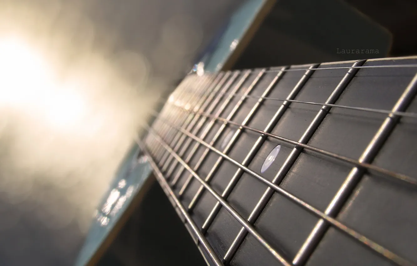 Photo wallpaper macro, music, guitar