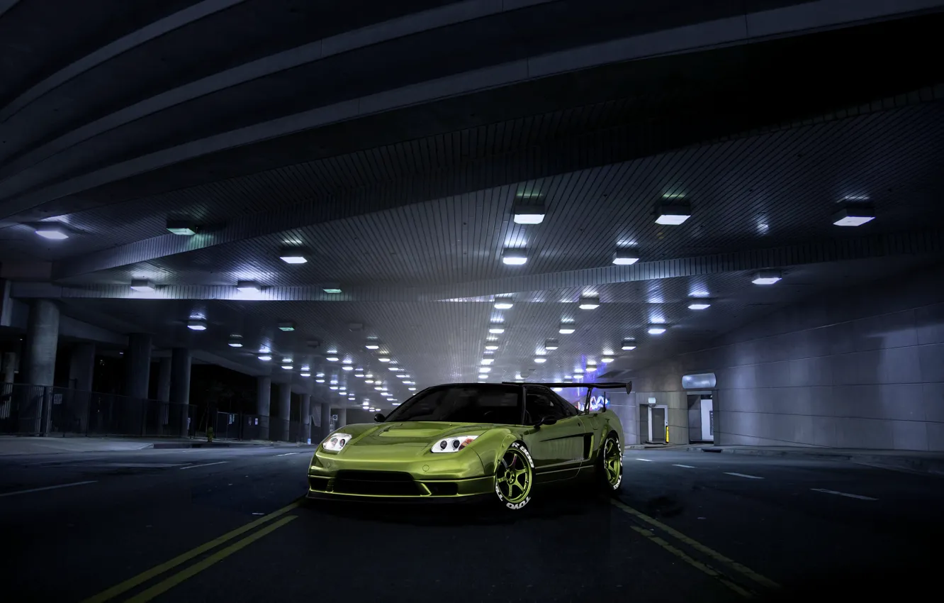 Photo wallpaper car, green, tuning, rechange, honda nsx