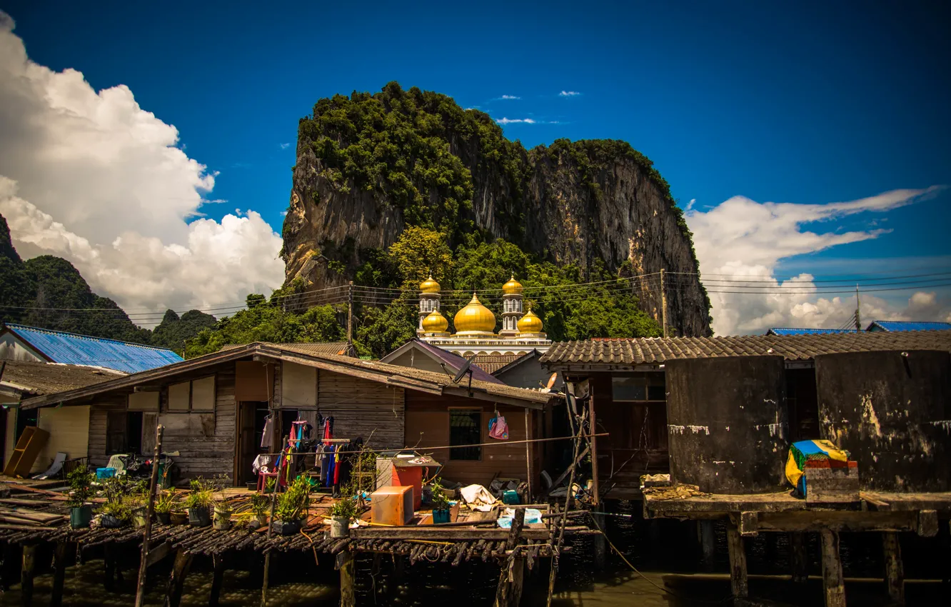 Photo wallpaper sea, Thailand, mosque