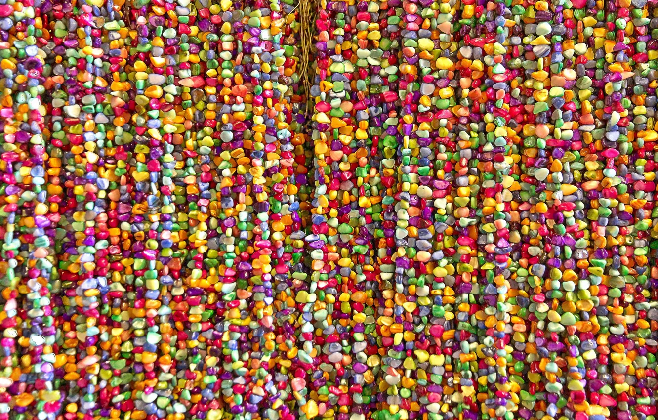 Photo wallpaper mustache, beads, brilliance, multicolored