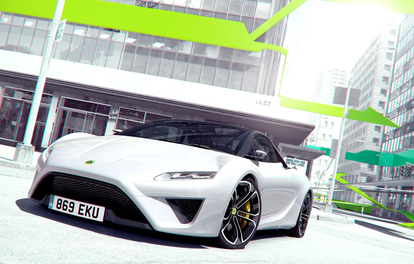 Photo wallpaper white, green, style, future, Lotus, Lotus