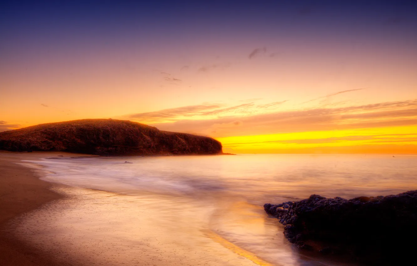 Photo wallpaper sea, the sky, mountains, shore