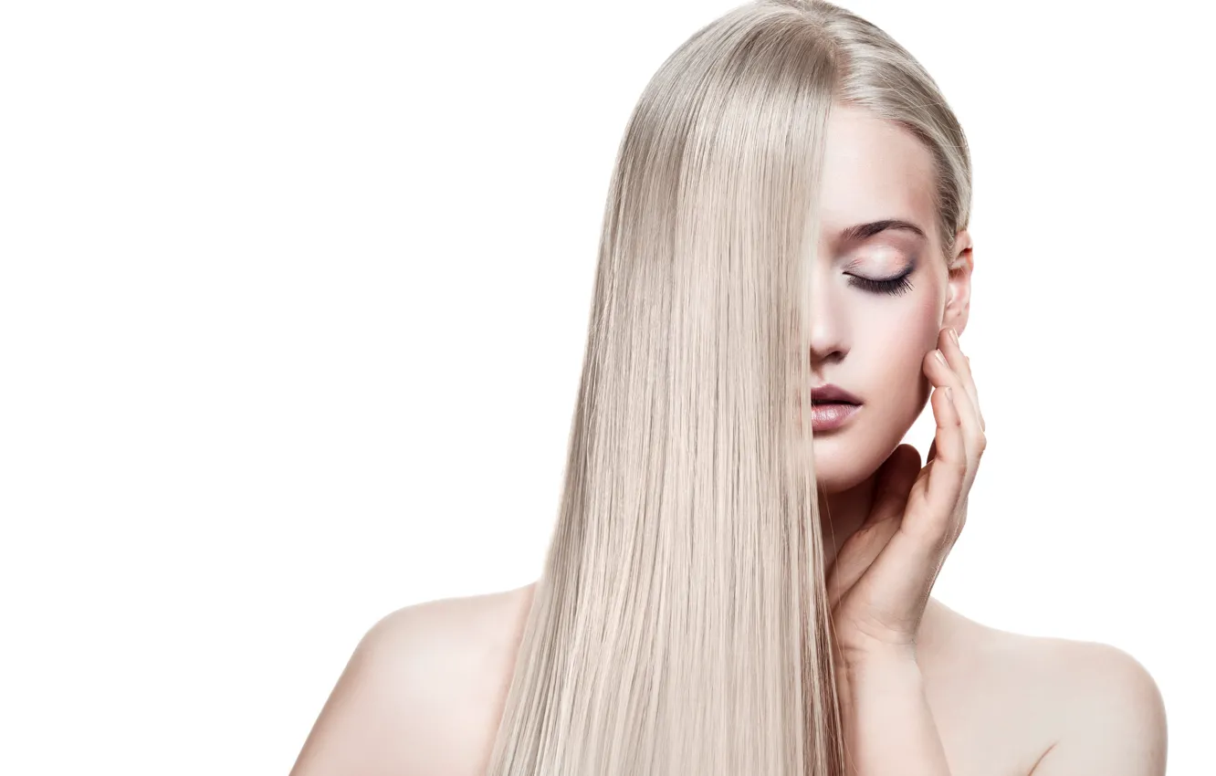 Photo wallpaper beauty, hairstyle, straight