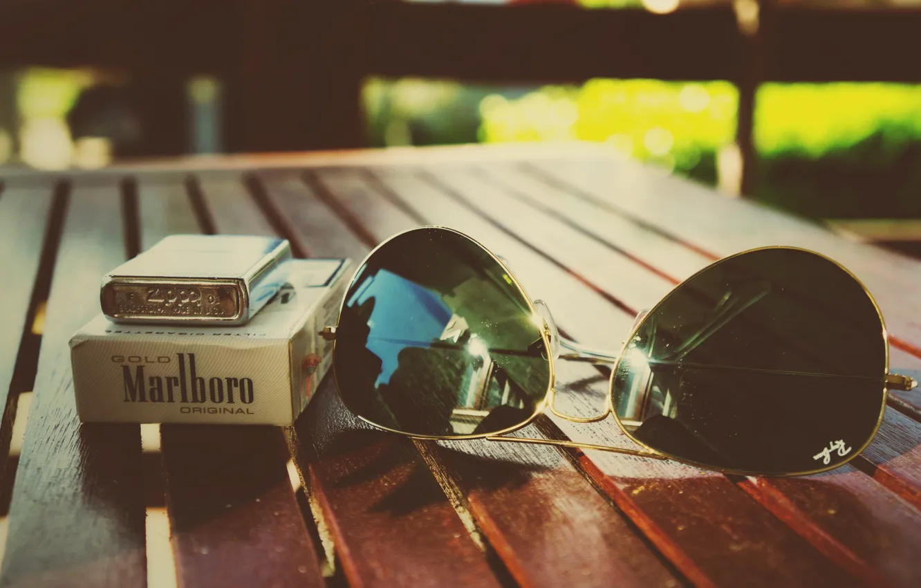 Photo wallpaper lighter, glasses, zippo, cigarette, ray ban, marlboro