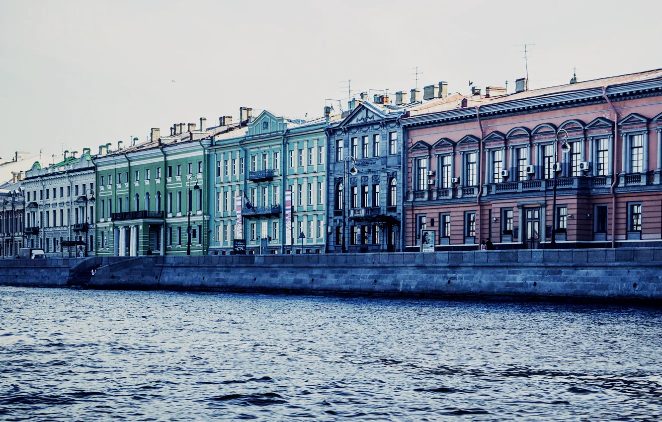 Photo wallpaper river, Peter, Saint Petersburg, channel, Russia, promenade, St. Petersburg, the Niva river