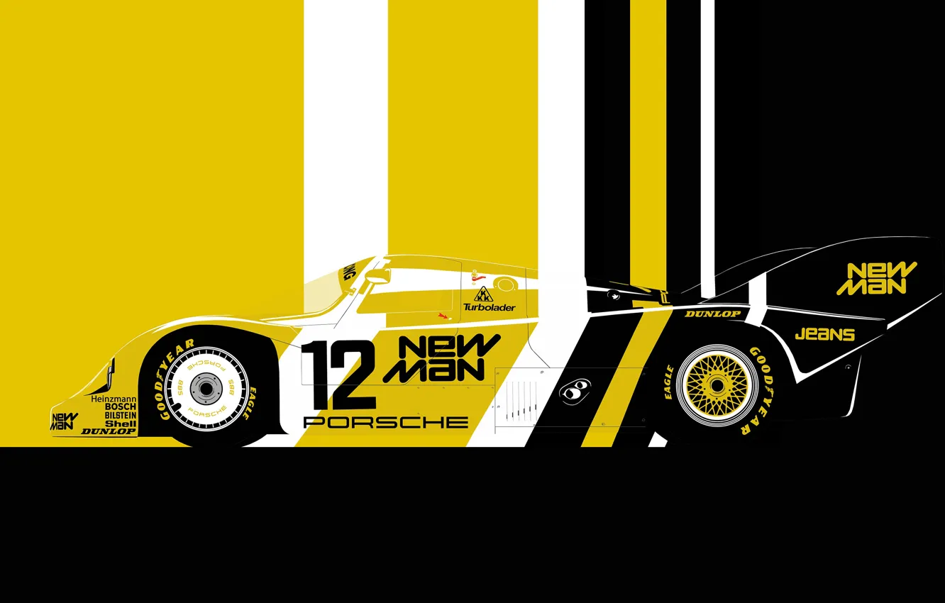 Photo wallpaper sport car, lemans, 1983 Porsche 956