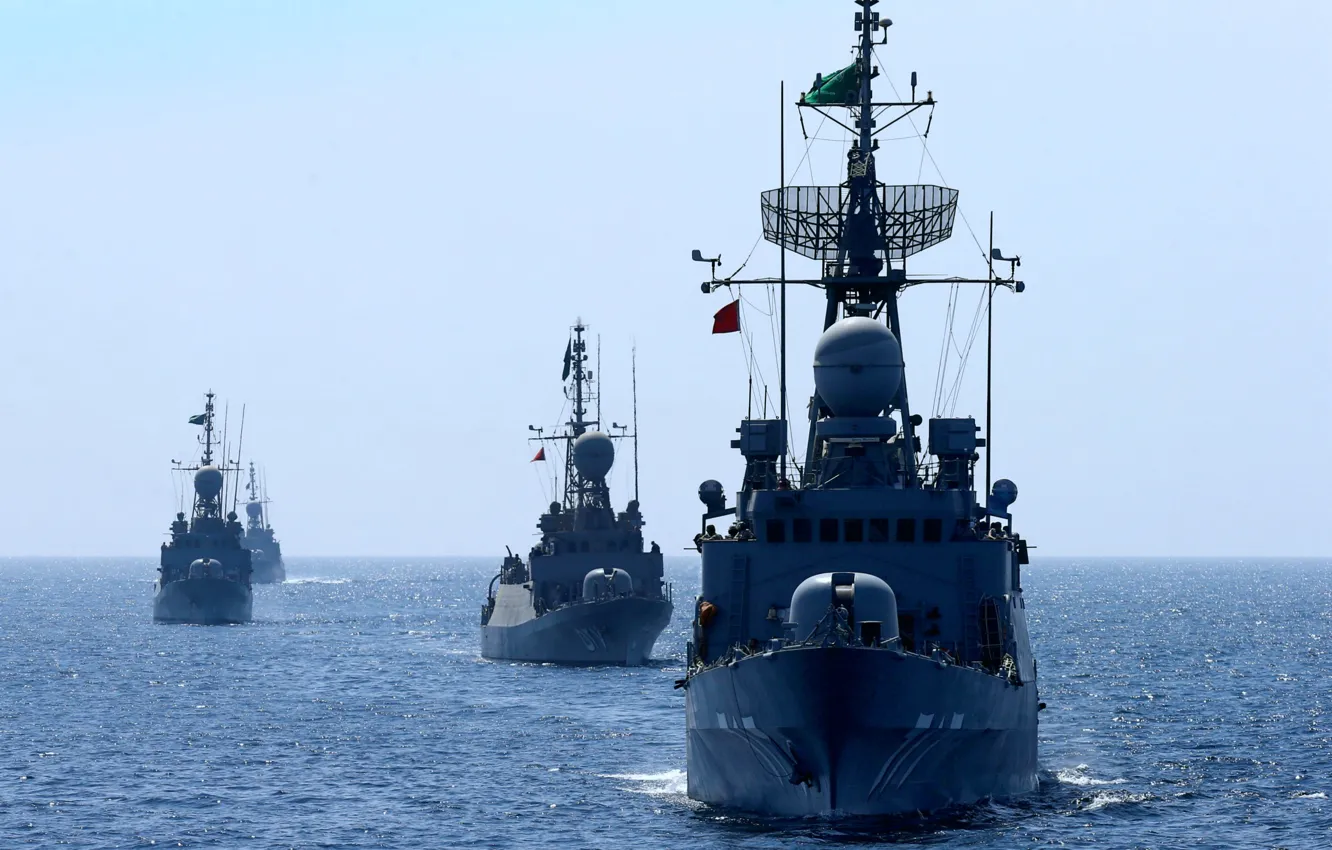 Photo wallpaper ship, exercises, Navy, Saudi Arabia