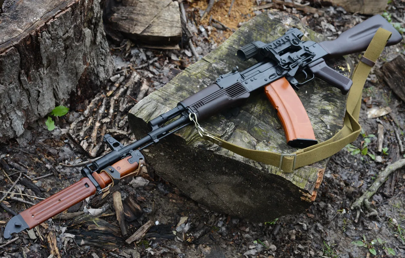 Photo wallpaper Kalashnikov, strap, AK-74