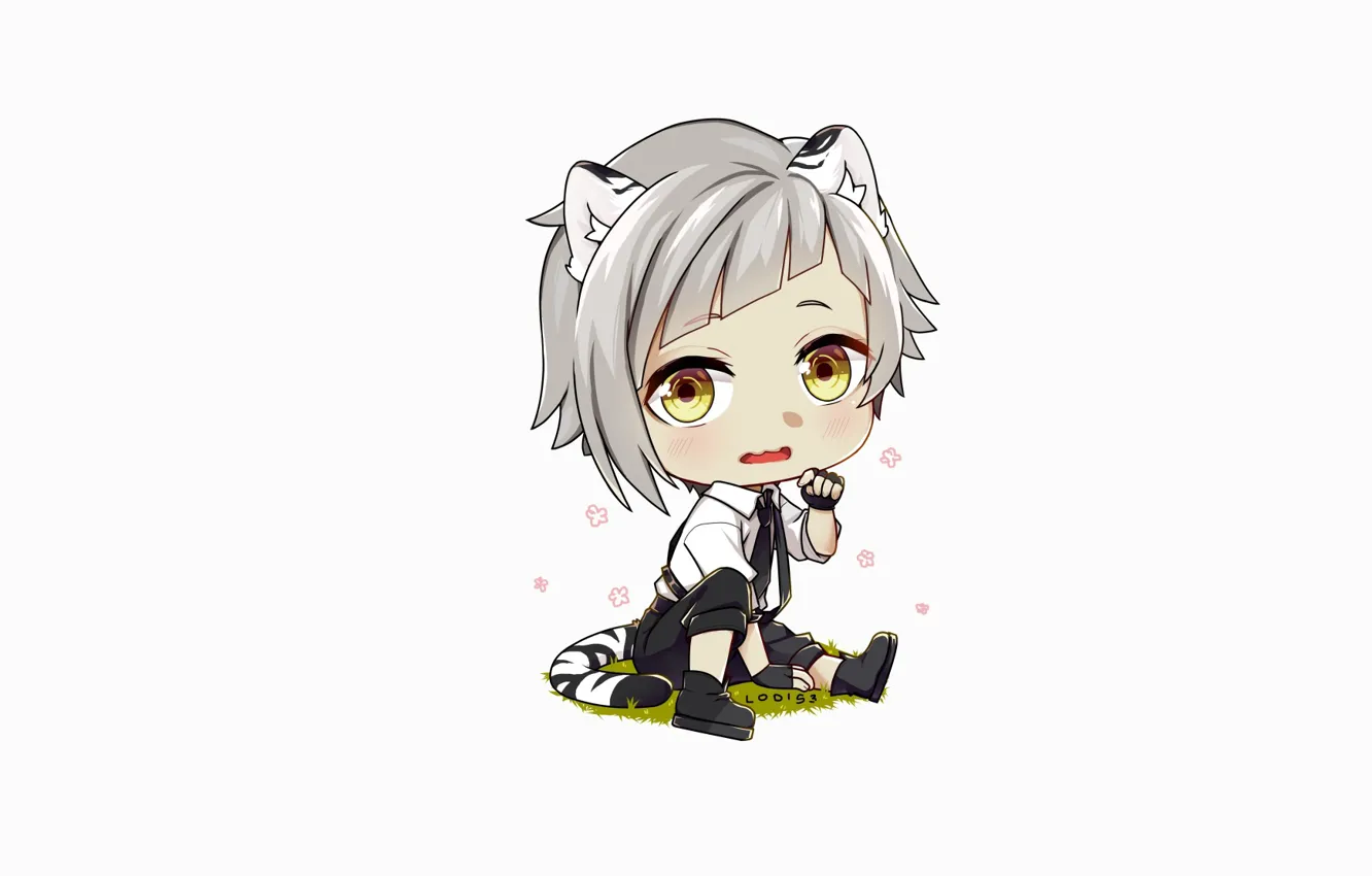 Photo wallpaper boy, baby, tiger, Bungou Stray Dogs, Atsushi