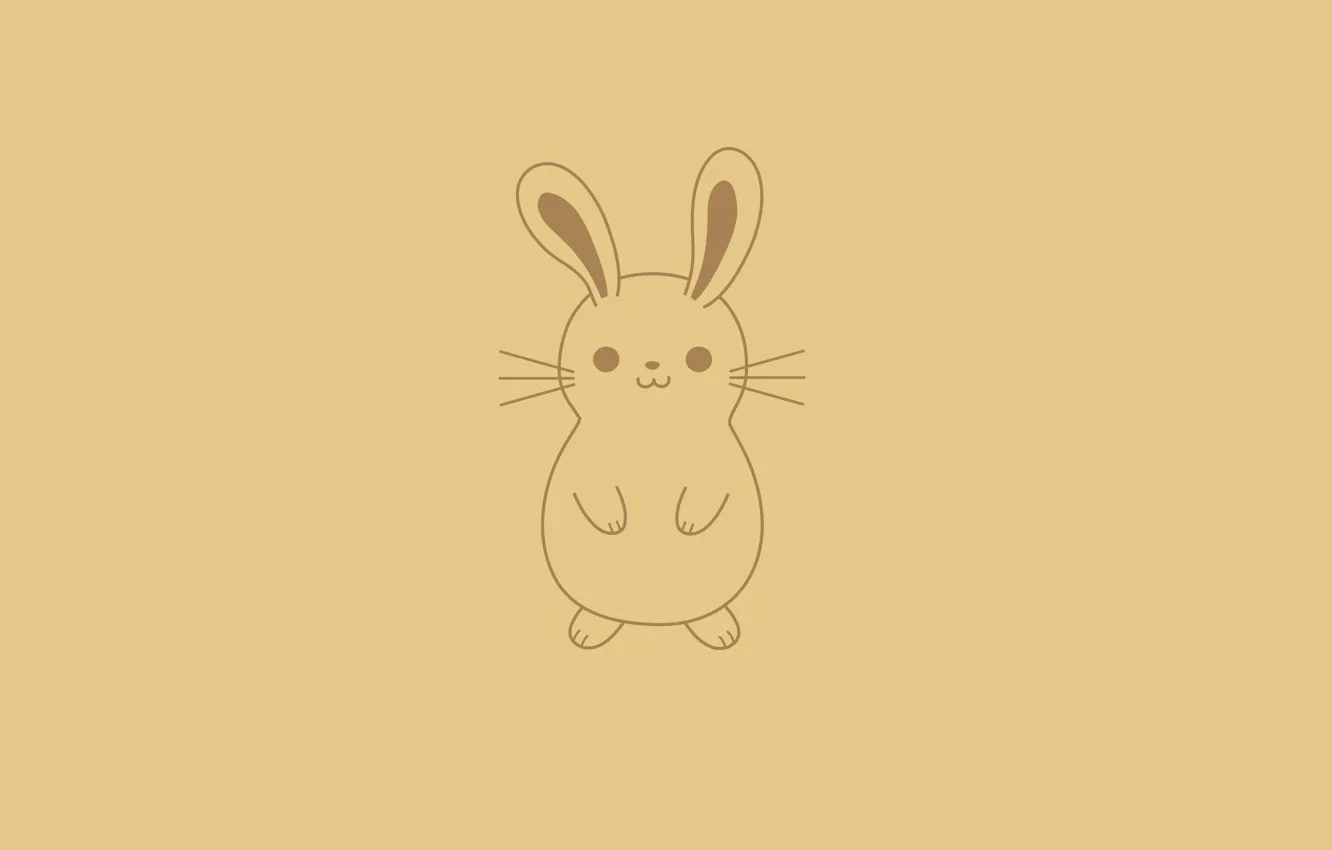 Photo wallpaper hare, minimalism, rabbit, light background, rabbit