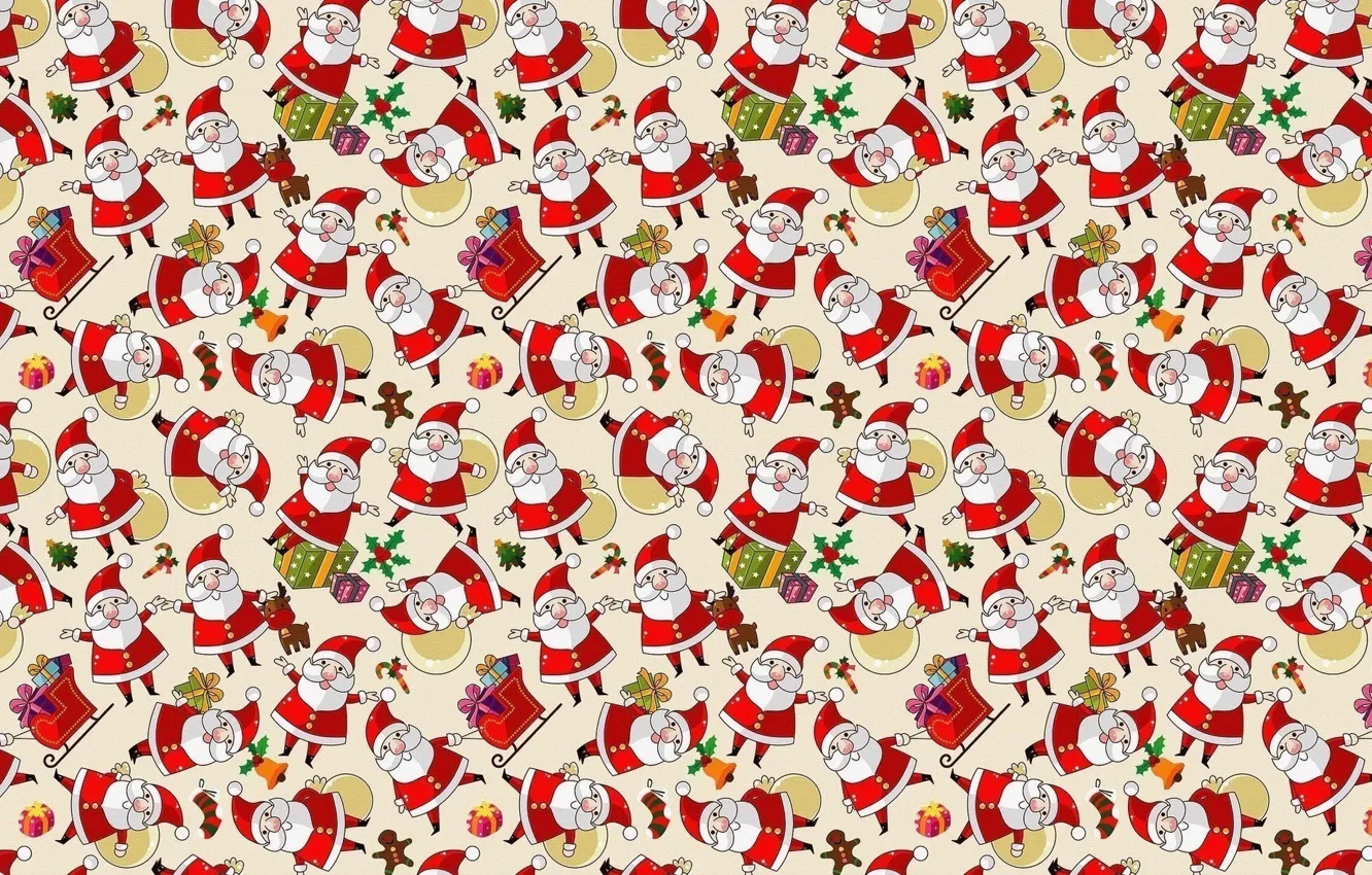 Photo wallpaper holiday, New year, Santa Claus