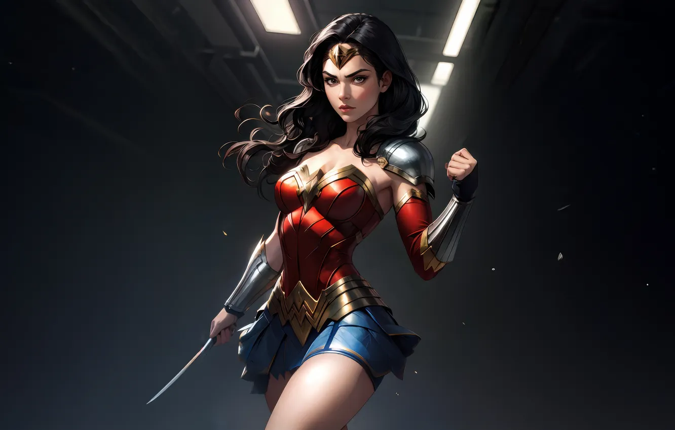 Photo wallpaper woman, defender, wonder