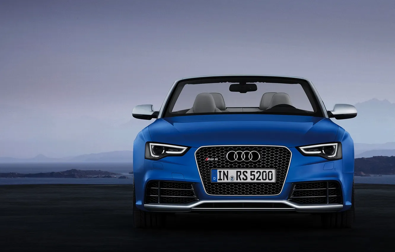Photo wallpaper auto, blue, Audi, Audi, lights, RS5, the front