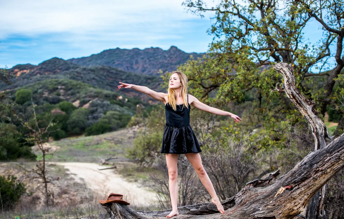 Photo wallpaper girl, pose, background