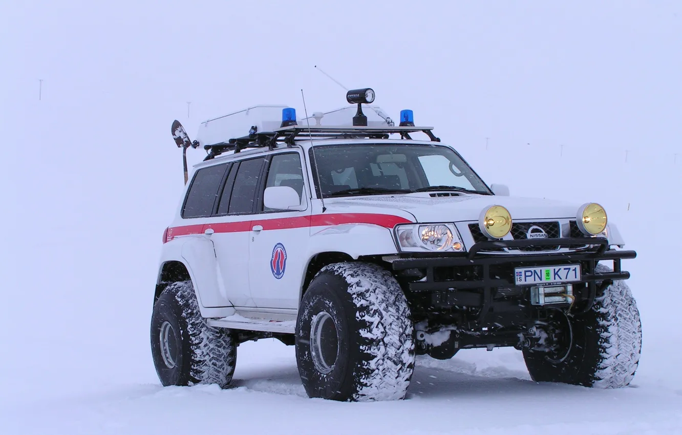 Photo wallpaper winter, Nissan, Patrol
