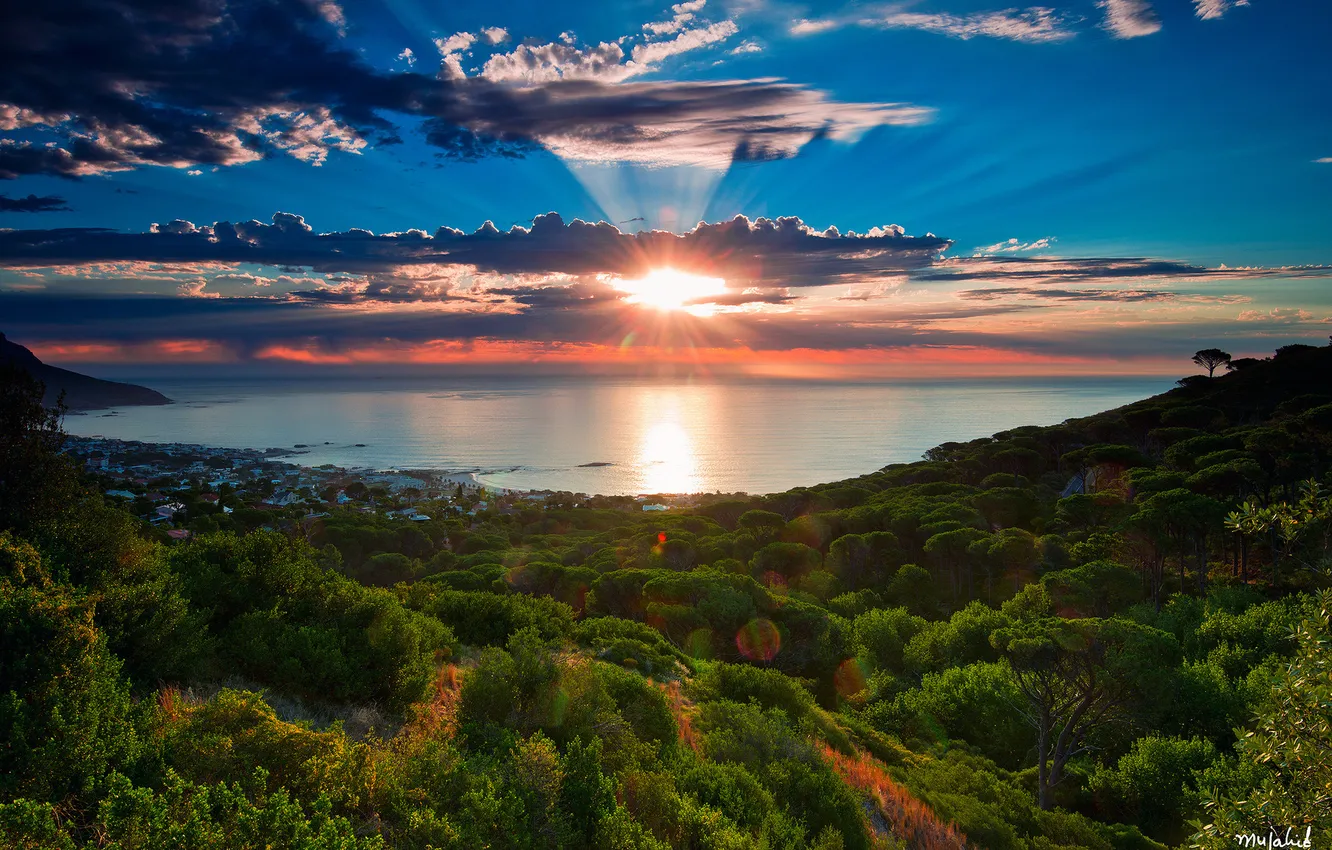 Photo wallpaper the sky, clouds, nature, river