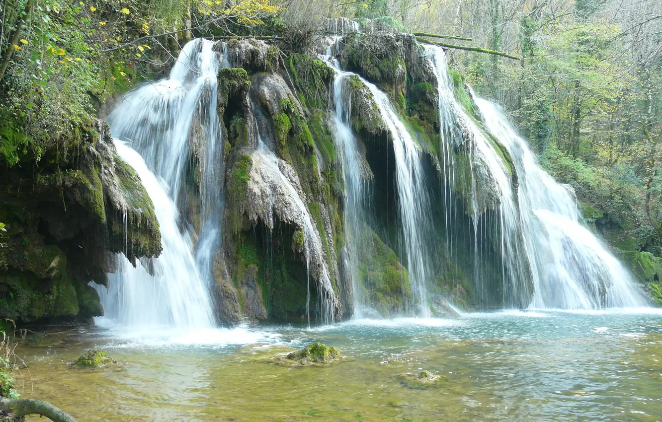 Photo wallpaper nature, river, photo, France, waterfall, The Boards