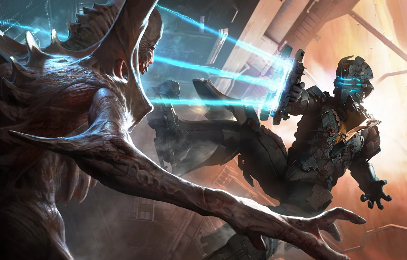 Photo wallpaper Dead Space, dead space, Isaac, plasma cutter, thing