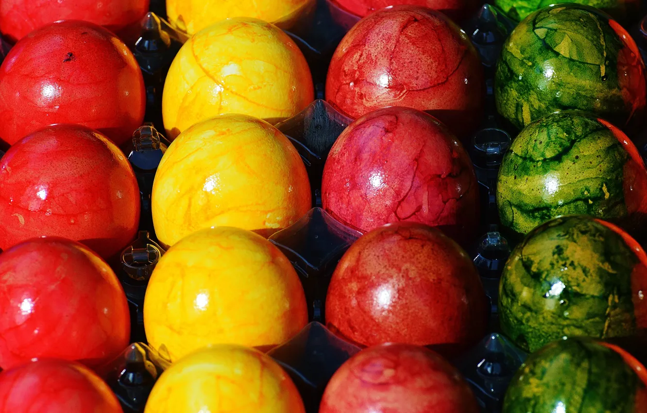 Photo wallpaper colorful, Easter, rainbow, Easter, eggs, decoration, Happy, the painted eggs