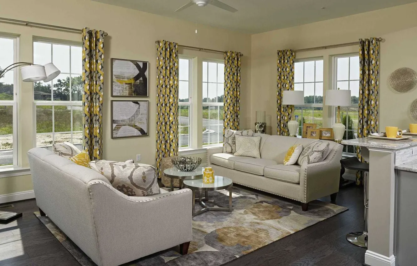 Photo wallpaper room, interior, living room
