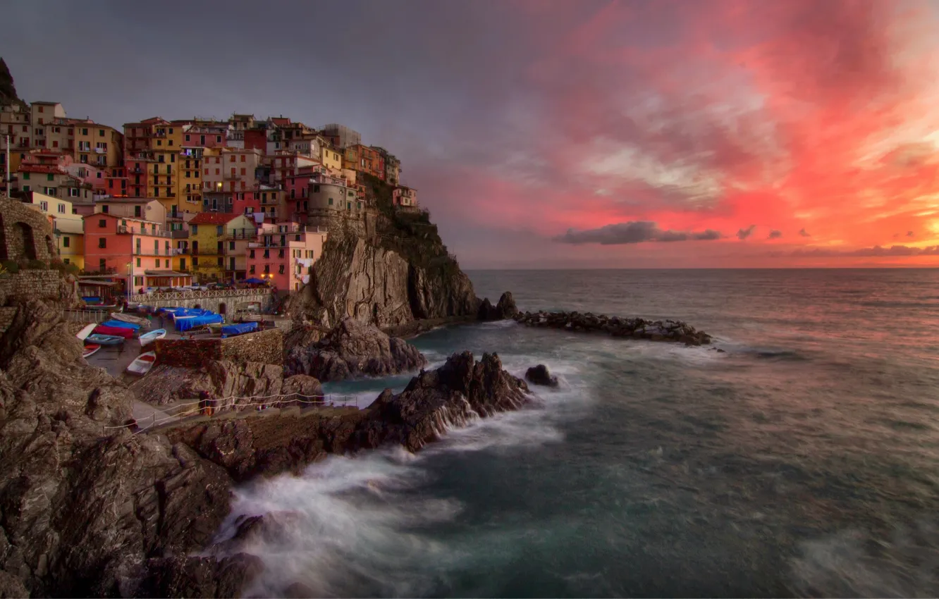 Photo wallpaper Italy, Italy, Manarola, Liguria, The province of la Spezia, The national Park of Cinque Terre, …