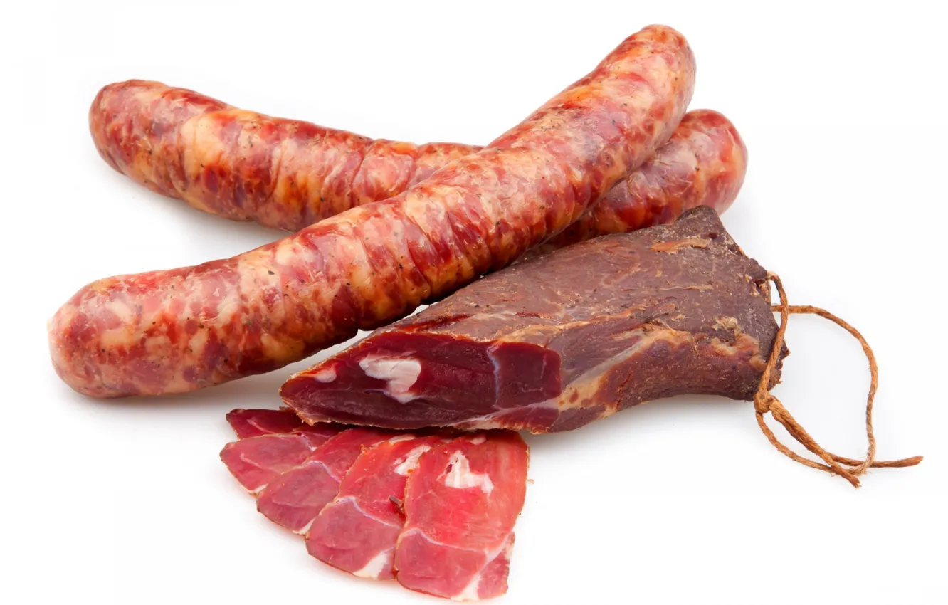 Photo wallpaper meat, sausage, salmon