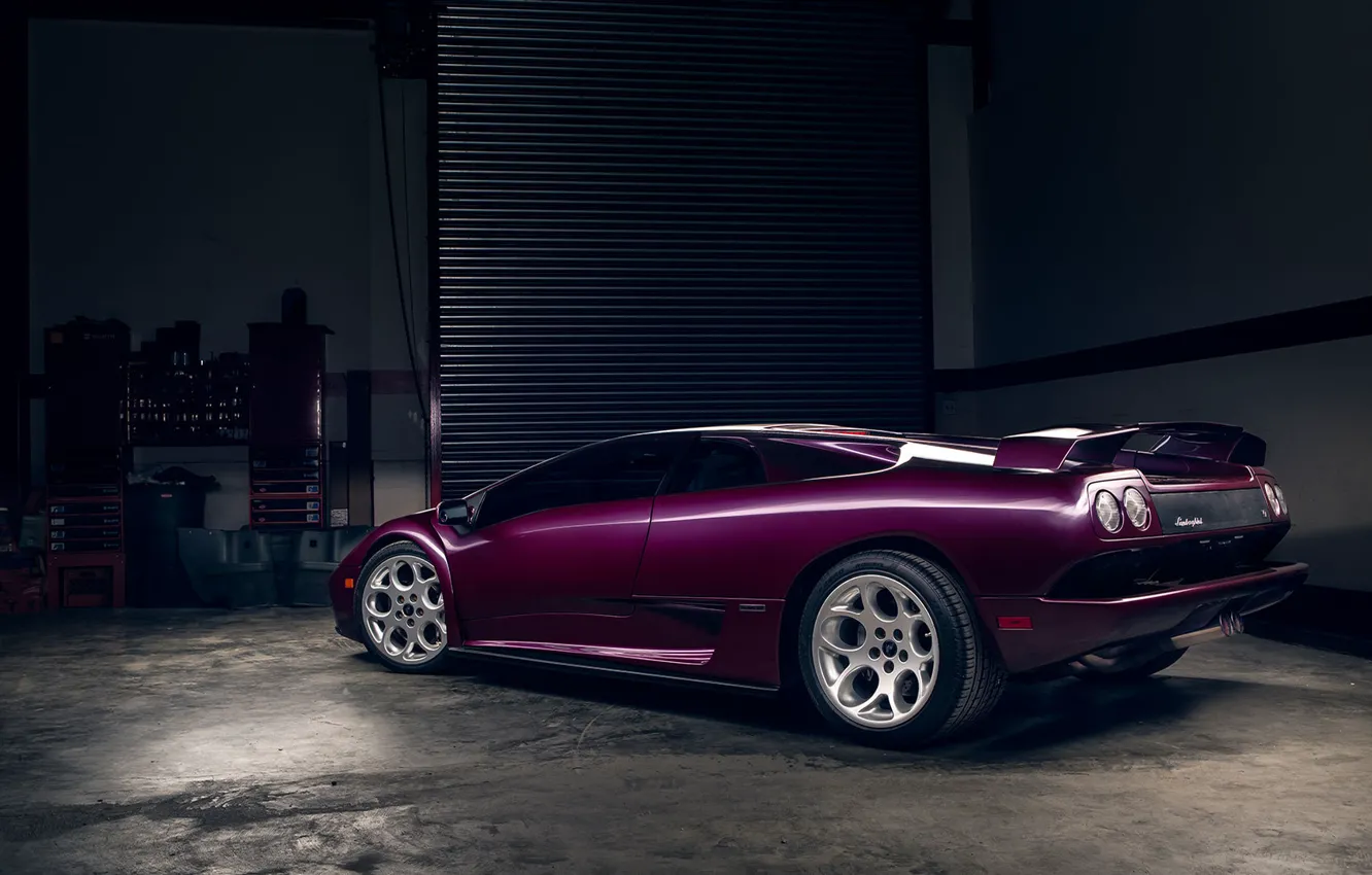 Photo wallpaper garage, Lamborghini, supercar, Diablo, Andrew Link Photography