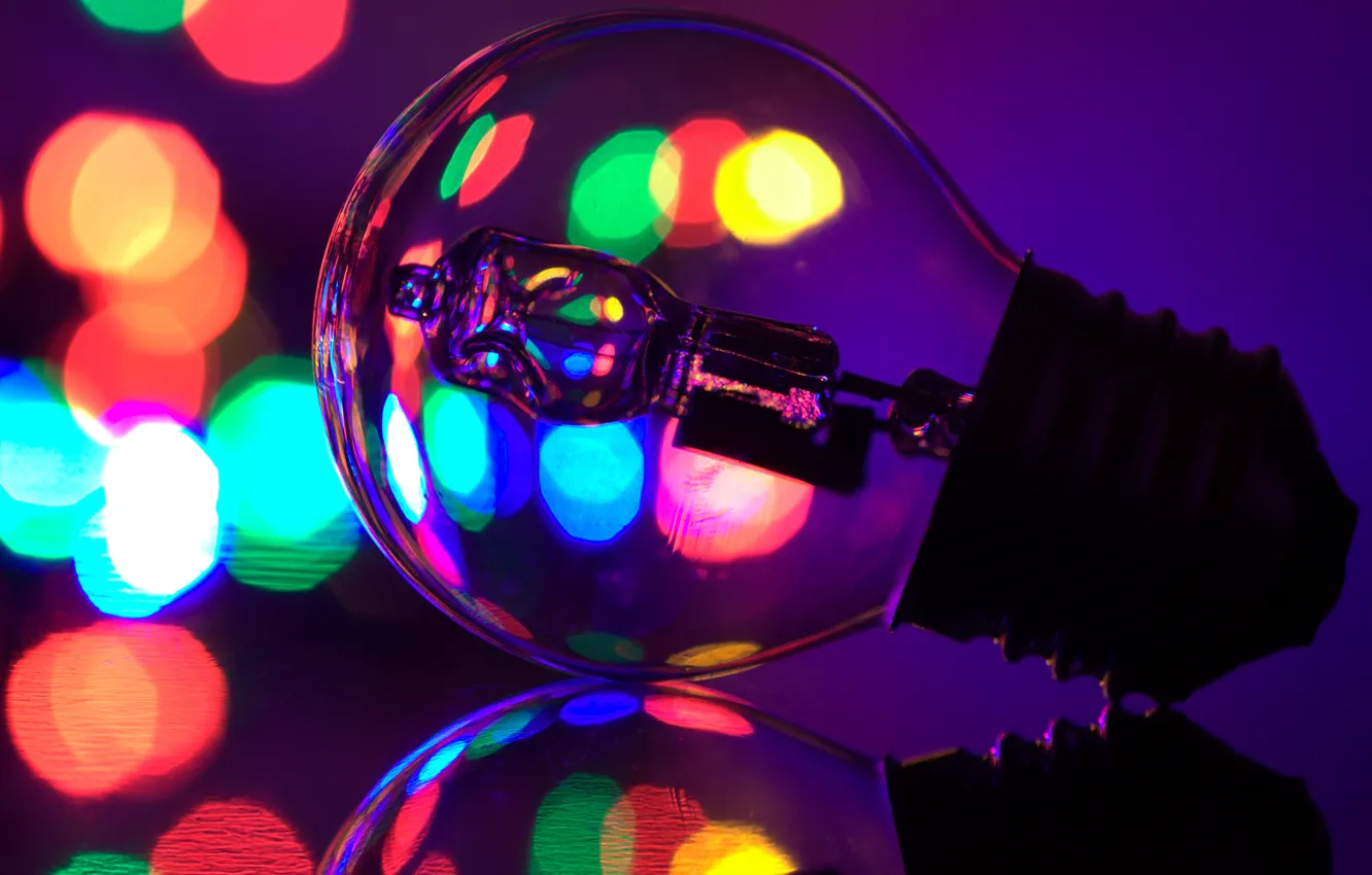 Photo wallpaper reflection, lamp, mirror, lamp