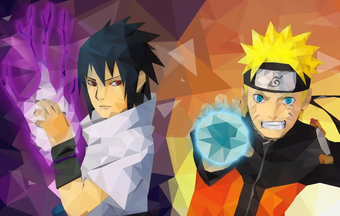 Photo wallpaper fire, game, Sasuke, Naruto, hat, smile, anime, mosaic