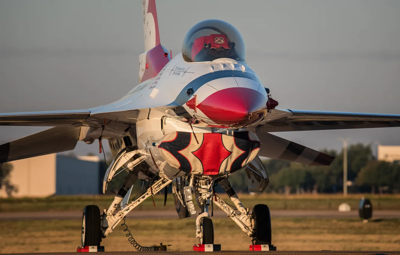 Photo wallpaper fighter, F-16, Fighting Falcon, Thunderbird