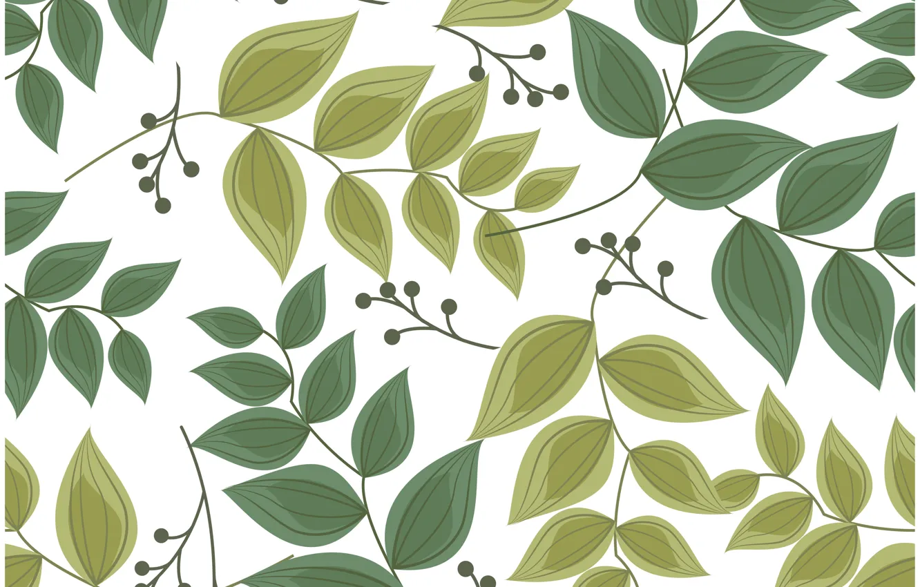 Photo wallpaper white, leaves, background, pattern