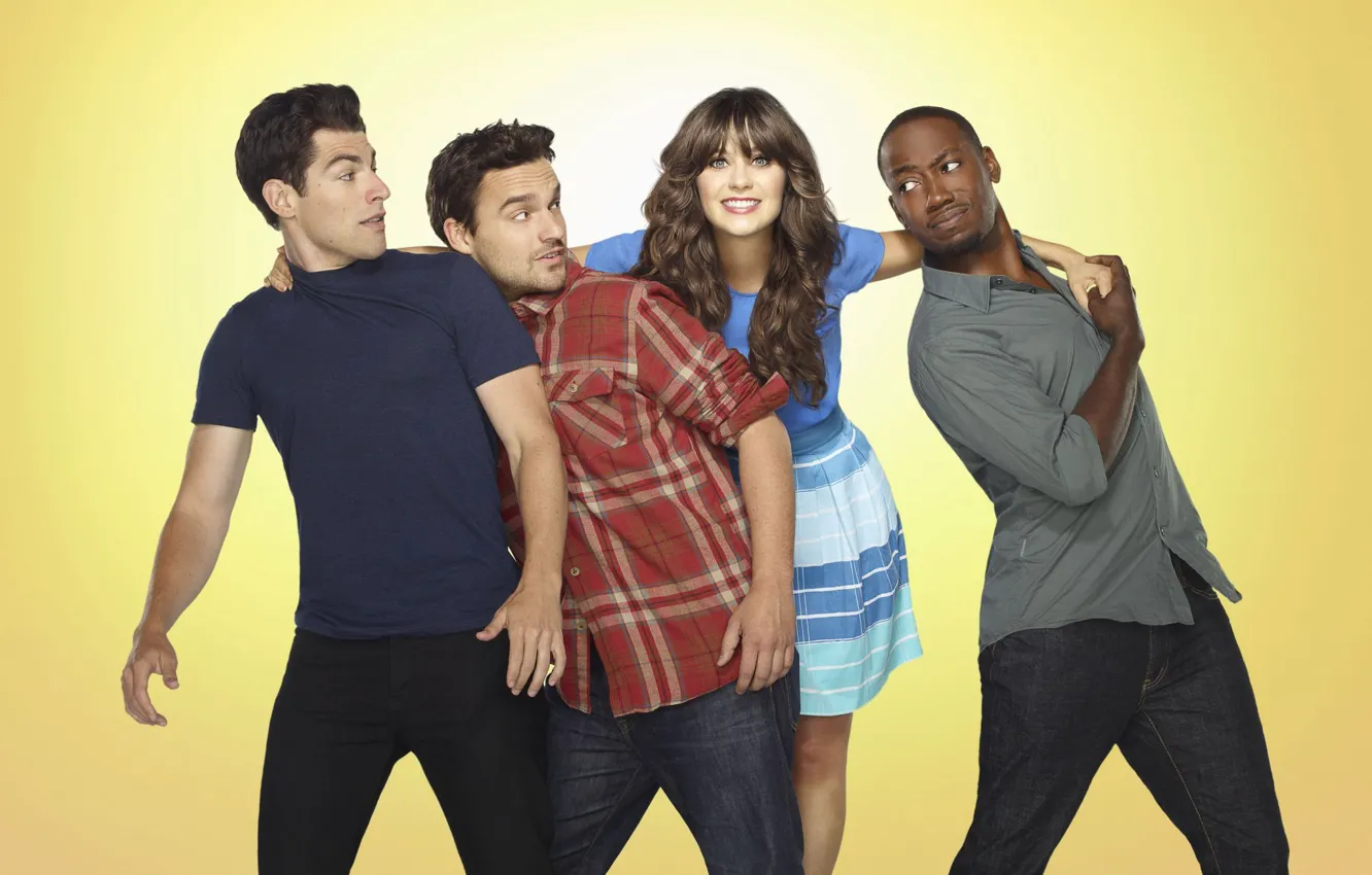 Photo wallpaper the series, Nika, Zooey Deschanel, New, Jess, Schmidt, Winston