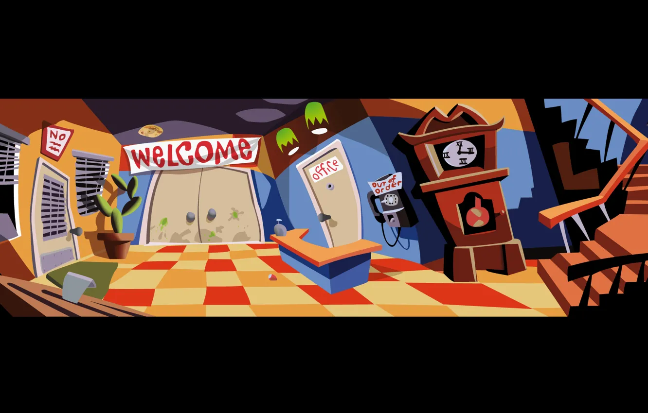 Photo wallpaper welcome, Day of the Tentacle, public phone