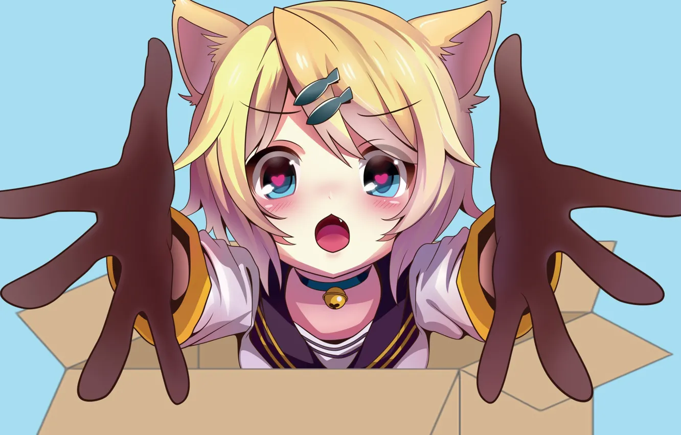 Photo wallpaper eyes, girl, hair, mouth, anime, hands, the pupil