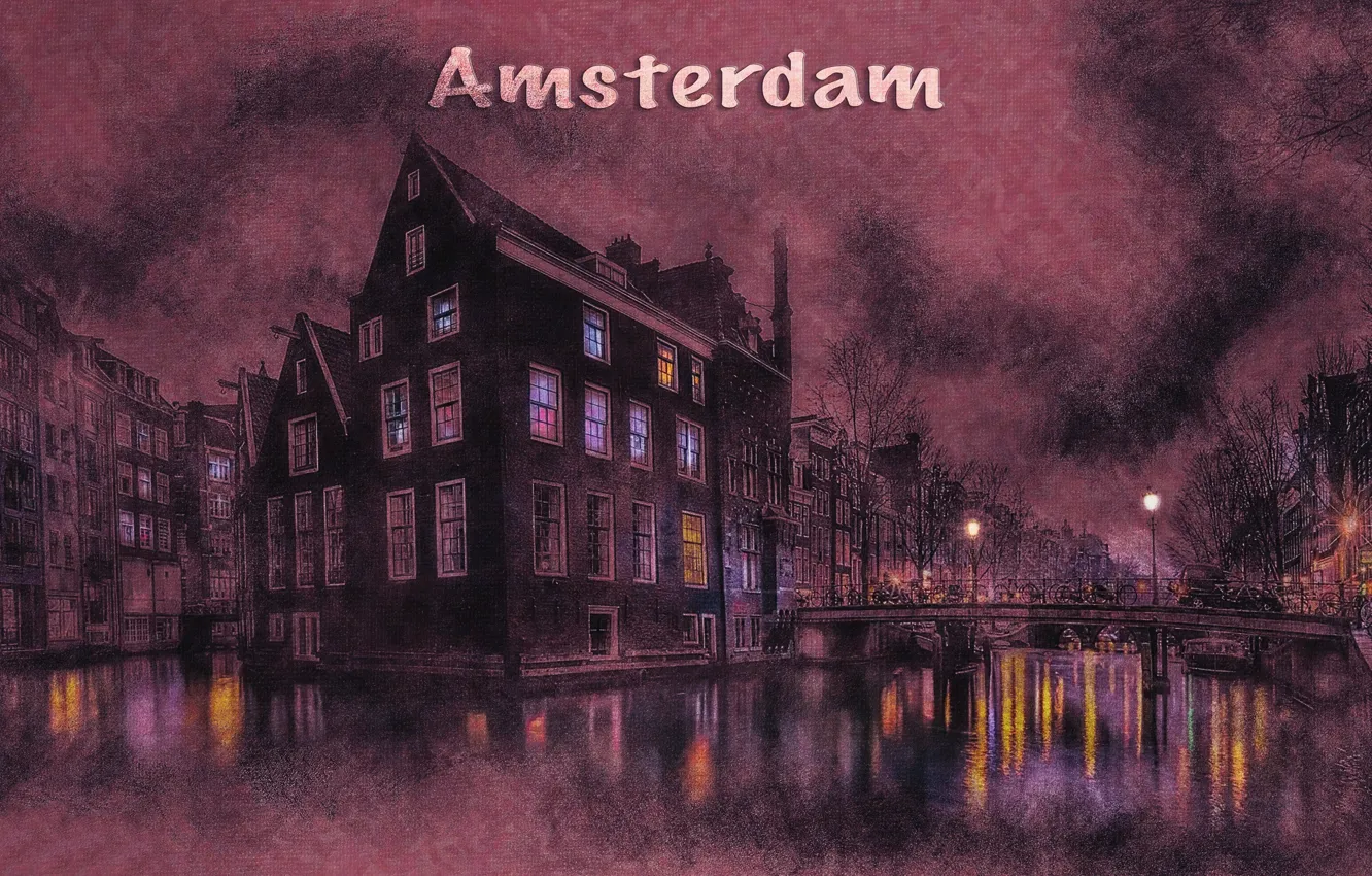 Photo wallpaper the city, art, Amsterdam
