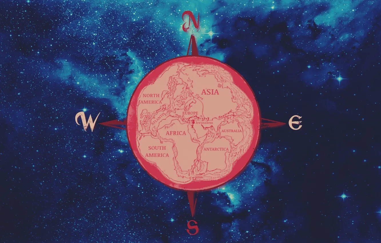 Photo wallpaper space, star, Earth, Galaxy, art, geographic, Pangea