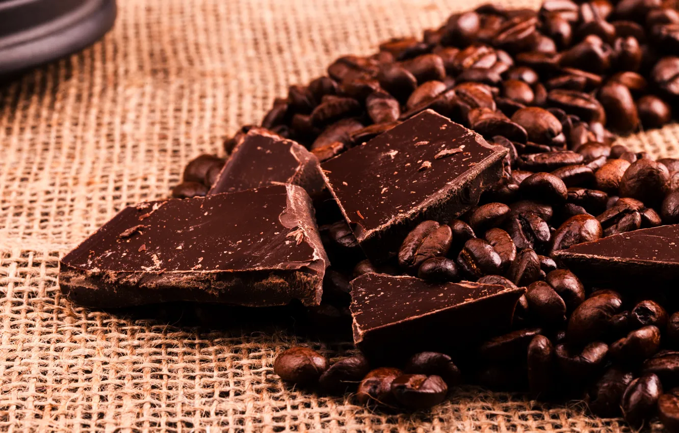 Photo wallpaper dark, chocolate, coffee beans