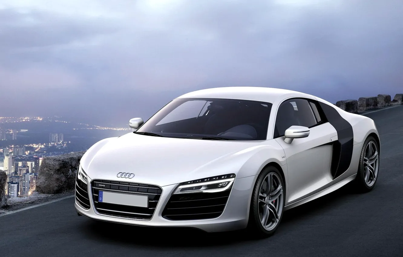 Photo wallpaper Machine, White, Audi R8, Car, Car, White, Wallpapers, Beautiful