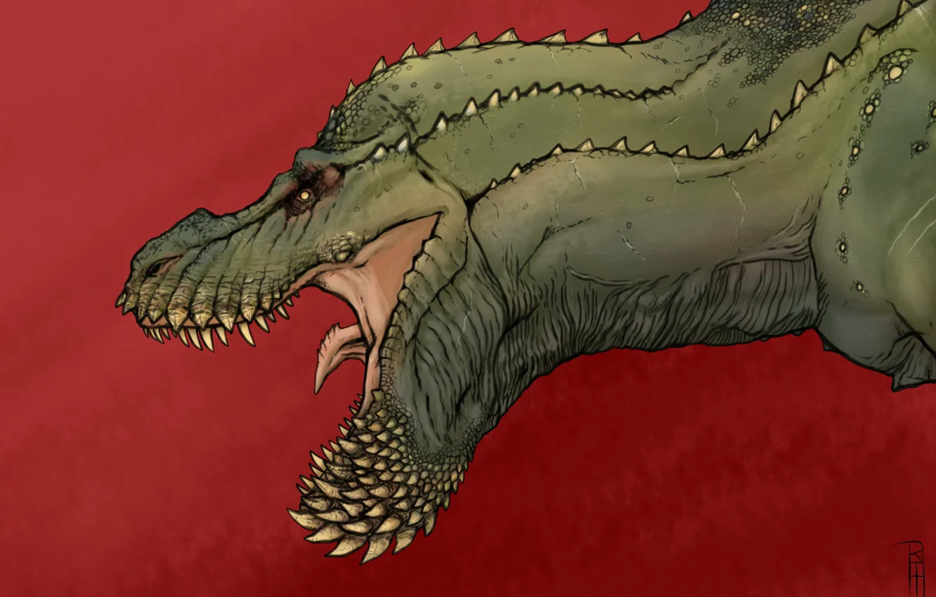 Photo wallpaper fear, dinosaur, mouth, clicks