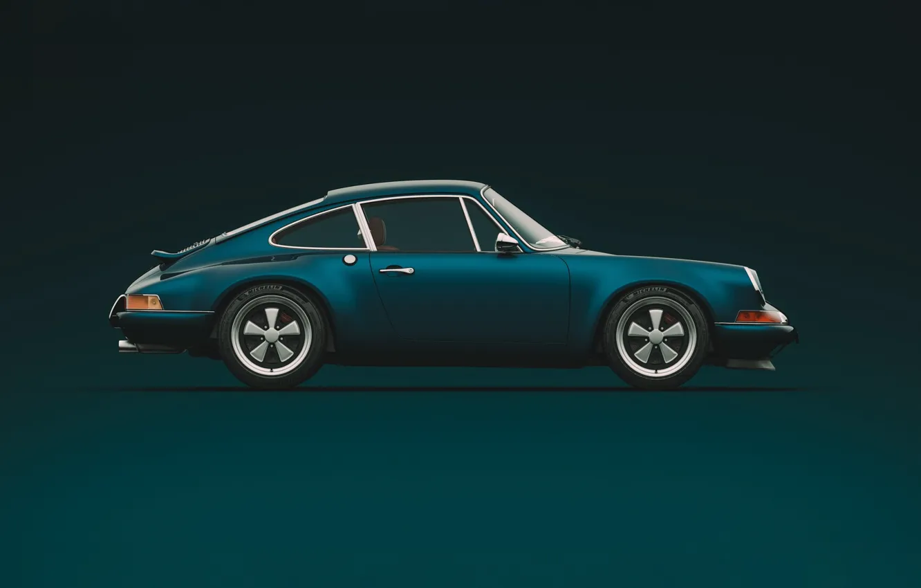 Photo wallpaper machine, minimalism, 911, Porsche, sports car, car, side view, singer