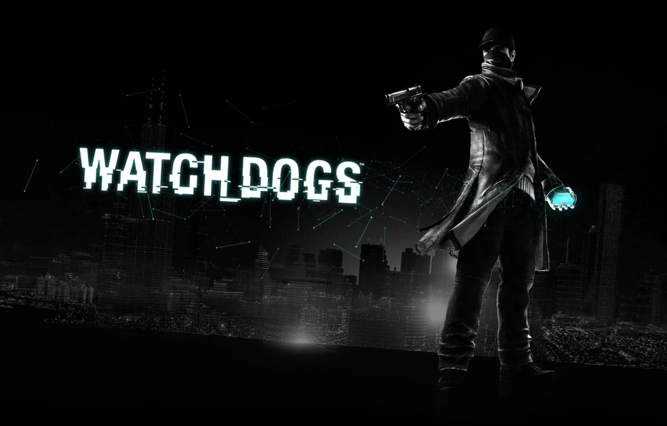 Photo wallpaper gun, Chicago, 2013, Ubisoft Montreal, Watchdogs, Aiden Pearce, watch dogs