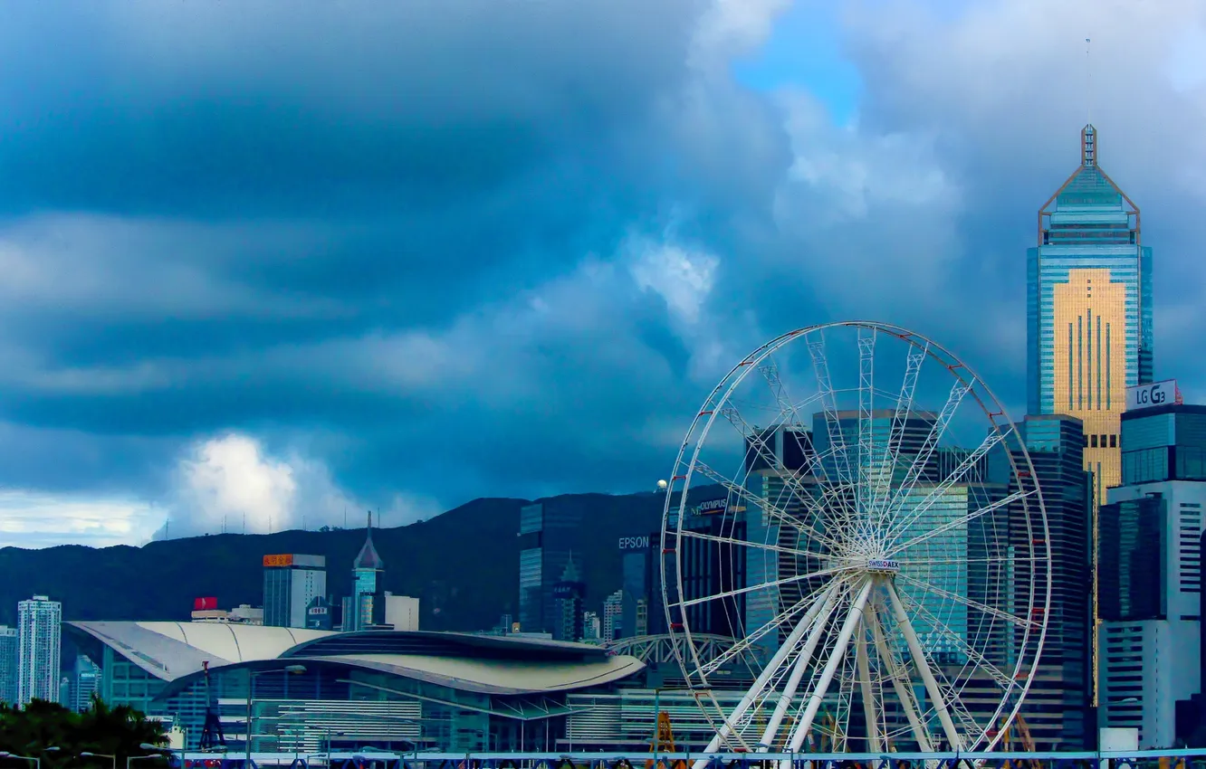 Photo wallpaper tower, home, Hong Kong, skyscrapers, China, wheel review