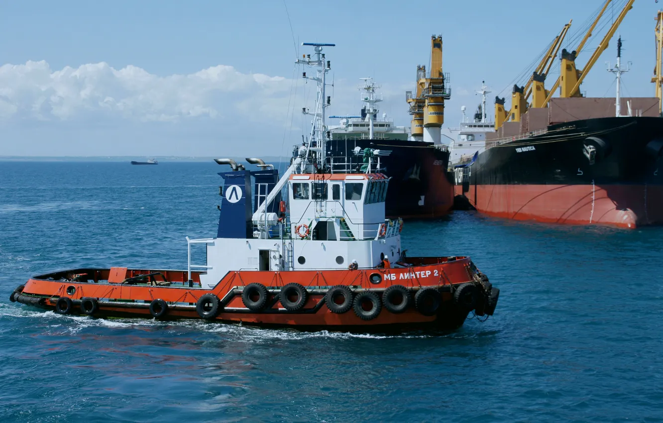 Photo wallpaper tug, port, worker